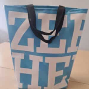 Bannertas groot - blauw met letters