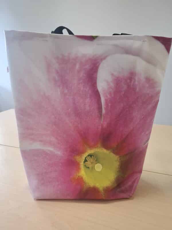 Bannertas groot - roze bloem