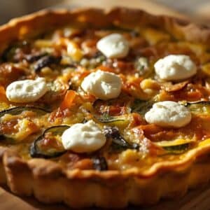 Mediterrane groentequiche met geitenkaas