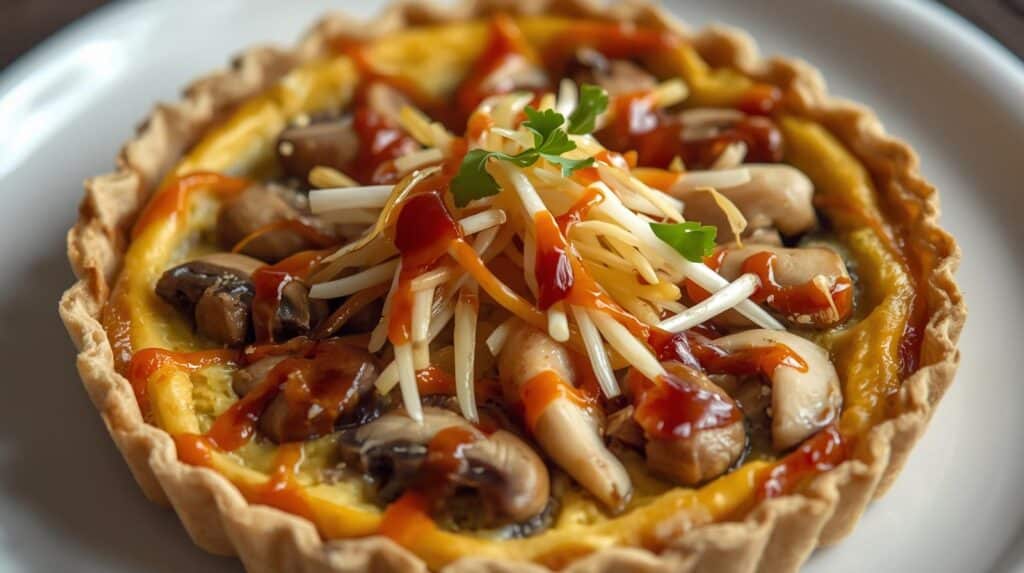 Indonesische quiche met kip en groenten
