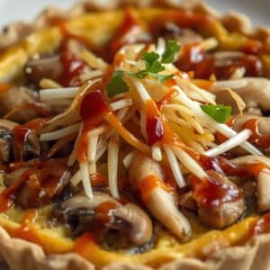 Indonesische quiche met kip en groenten