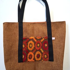 Schoudertas bruin-oranje