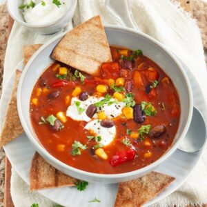 Mexicaanse tomatensoep (pittig)